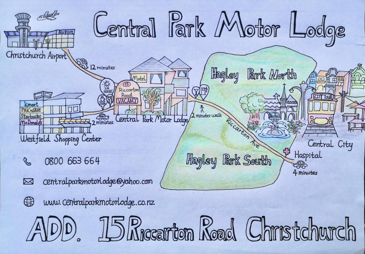 Central Park Motor Lodge Christchurch Exteriör bild